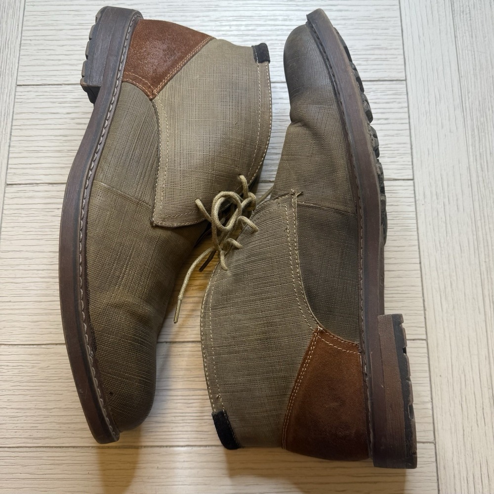 Steve‎ Madden Presley Chukka Ankle Lace Up Men's Boots. 2 Tone Brown. Leather 13